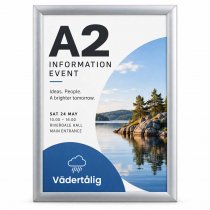 Vattentät snäppram / affischram i aluminium - A2