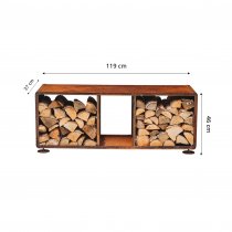 enzo rack vedförvaring i corten stål