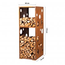 Woodstock vedförvaring i corten - XL