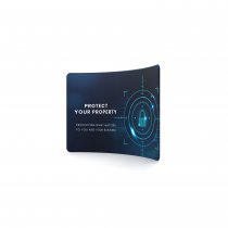 Böjd Zipper Wall mässvägg 300×230 cm vinklad vy