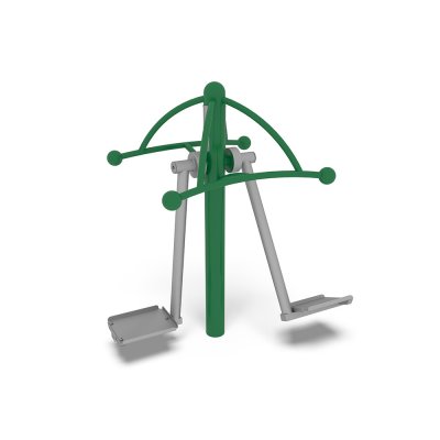 Air Skier för utomhusbruk i grön kulör, träningsmaskin för midja, höfter och ben med mjuk svingrörelse.