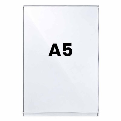 Akrylficka A5 i stående akrylställ