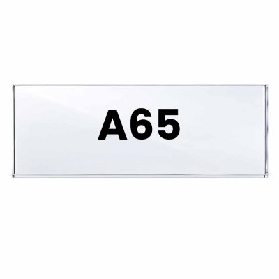 Akrylficka A65 i stående akrylställ