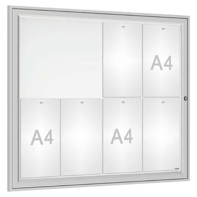 8 x A4 skylskåp för utomhus - Aluminium-eloxerad silver