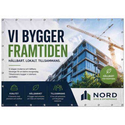 Stor Banderoll 3 x 4 meter med tryck och öljetter