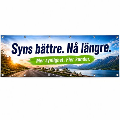 Stor Banderoll 2 x 6 meter med tryck och öljetter