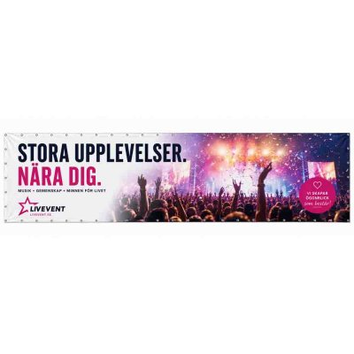 Banderoll Extra Stor XXL 5x15 meter med budskap