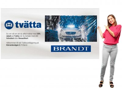 Banderoll med kedersöm 1x2 meter