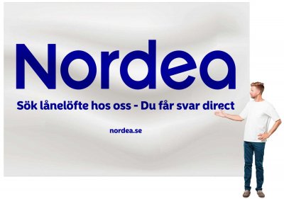 Banderoll med kedersöm 3x4 meter