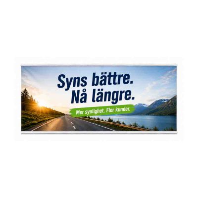 Banderoll med kedersöm 1x2 meter tryck ingår