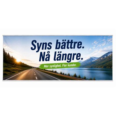 Banderoll med kedersöm 2x4 meter inklusive tryck