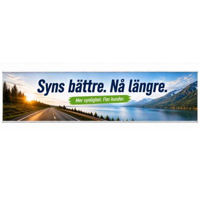 Banderoll med kedersöm 2x6 meter