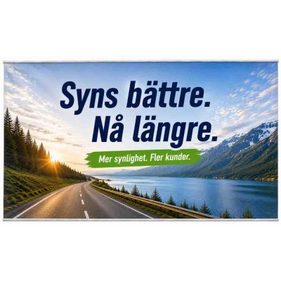 Banderoll med kedersöm 3x5 meter inklusive tryck