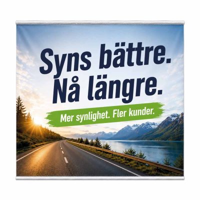 Banderoll med kedersöm 4x4 meter