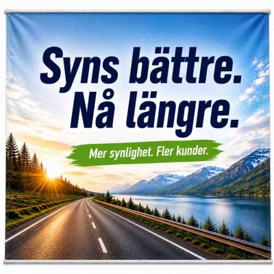 Banderoll med kedersöm 5x5 meter