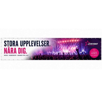 Banderoll Mega Stor XXL 5x20 meter med stort eventbudskap