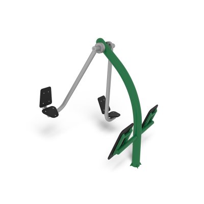 Benpress för utegym i grön och grå färg