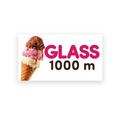 Billig banderoll design glass med öljetter 2000x1100 mm