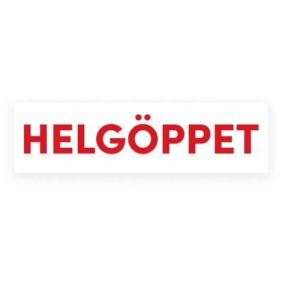 Billig banderoll design HELGÖPPET med öljetter 4000x1100 mm
