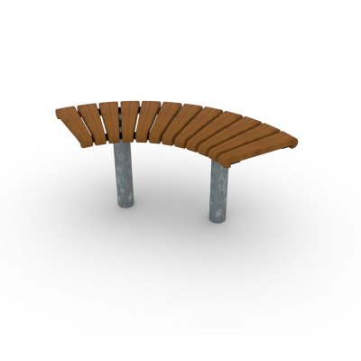 Sofiero svängd parkbänk small 90° nedgjuten i mark,