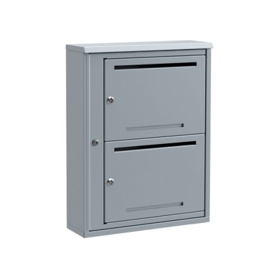 Fastighetsbox 1x2 stående silvergrå