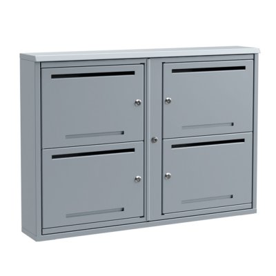 Fastighetsbox 2x2 stående silvergrå