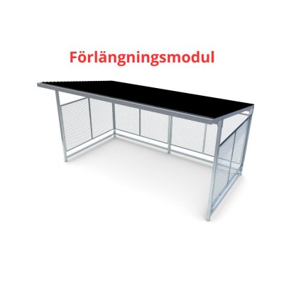 Förlängningsmodul till Cykelgarage Nova rakt plåttak