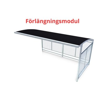 Förlängningsmodul till Cykelgarage Nova välvtplåttak
