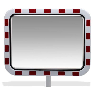 Isfri vägspegel 60x80cm rektangulär med reflexkant för utomhusbruk