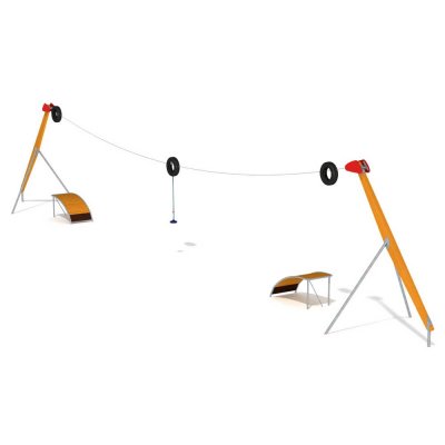 linbana dino med tvårikning och plattform