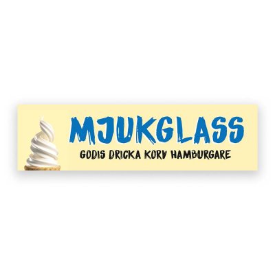 Banderoll vepa Mjukglass design 4x1,1 m