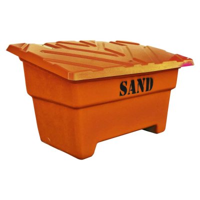 Orange gatusandlåda 550 liter