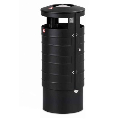 Papperskorg Classic Svart 100 liter med askkopp