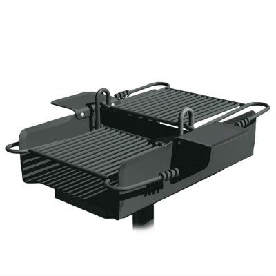 Robust parkgrill i dubbelt utförande med justerbart galler