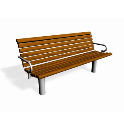 Parksoffa Ströget med armstöd för platsgjutning i mark