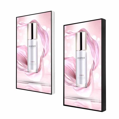 mart Line Digital skärm 43 tum i svart och vit modell för vägg eller tak, tunn design för digital skyltning.