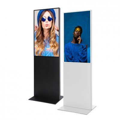 Digitala skyltar Smart Line 43 tum i svart och vit modell med modern design.