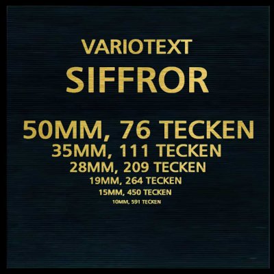 lösa siffror i guld till bokstavstavlor