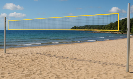 Volleybollnät på stranden
