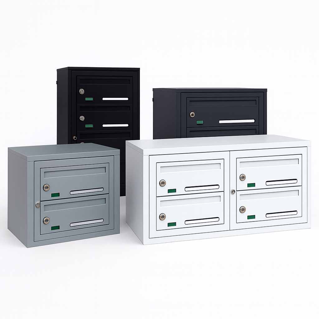 Fastighetsbox och postbox för både inomhus, utomhus och digital Köp Fastighetsboxar i olika storlekar och postbox för paketleveranser