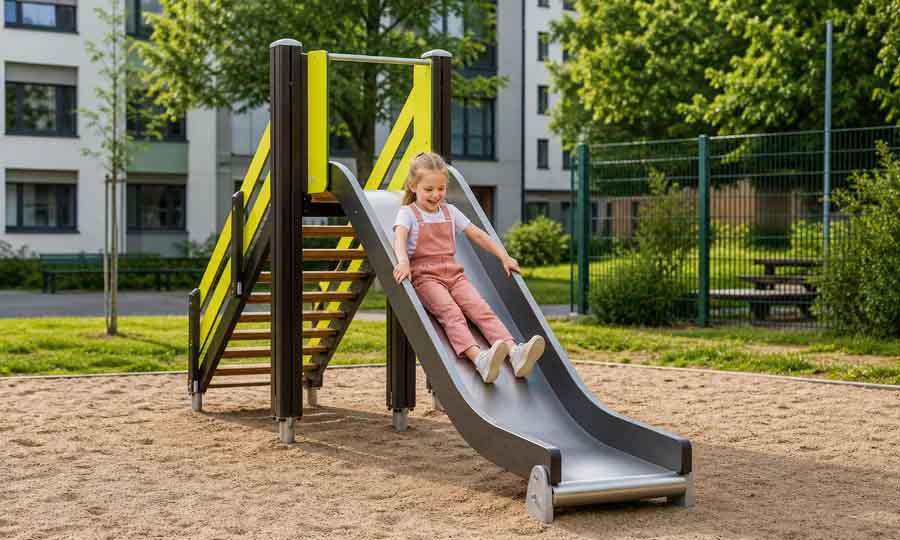 Rutschkanor för barn på lekplats