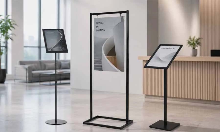 Skyltställ för affischer, menyer och information Skyltställ, displayställ och informationsställ